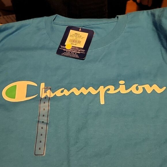 Champion Men's Size Small Blue Logo Short Sleeve T-shirt - Picture 4 of 6
